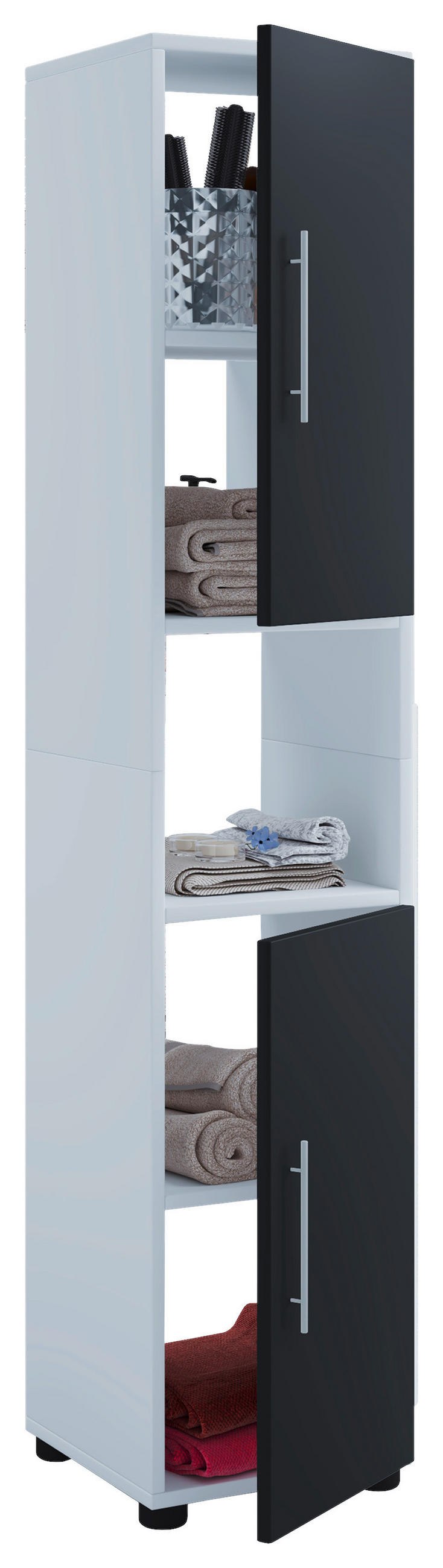 BADEZIMMER  in 122 cm  - Schwarz/Weiß, MODERN, Holzwerkstoff (122cm) - MID.YOU