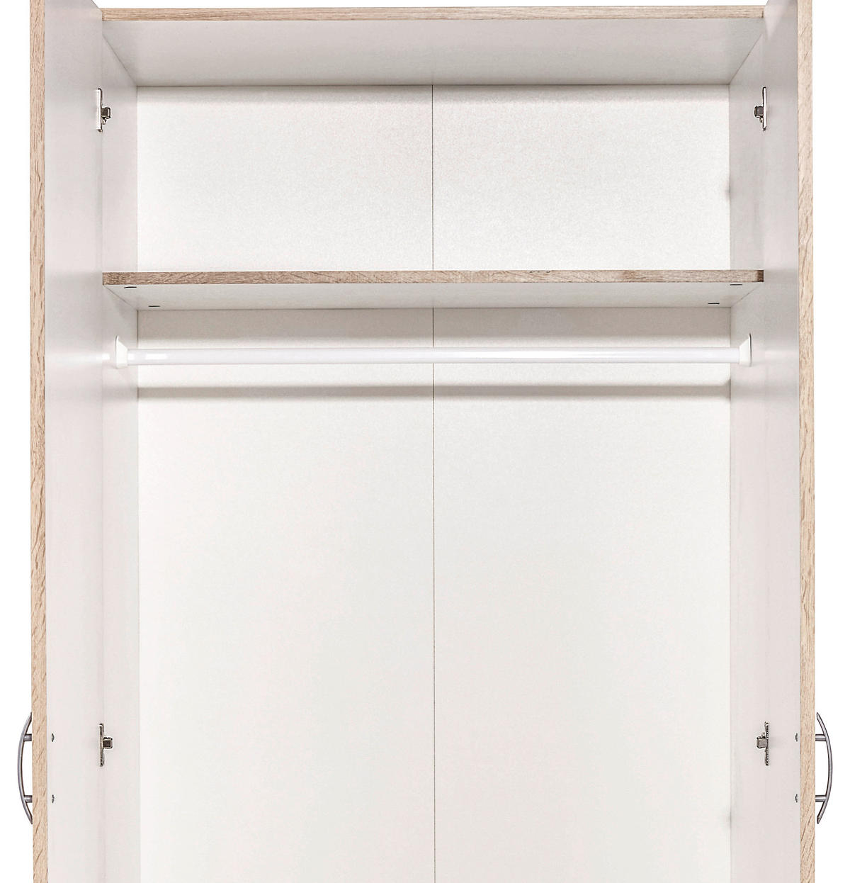 NYÍLÓAJTÓS SZEKRÉNY tölgyfa  - ezüst/tölgyfa, Konventionell, műanyag/faalapú anyag (81/176/51,1cm) - Carryhome