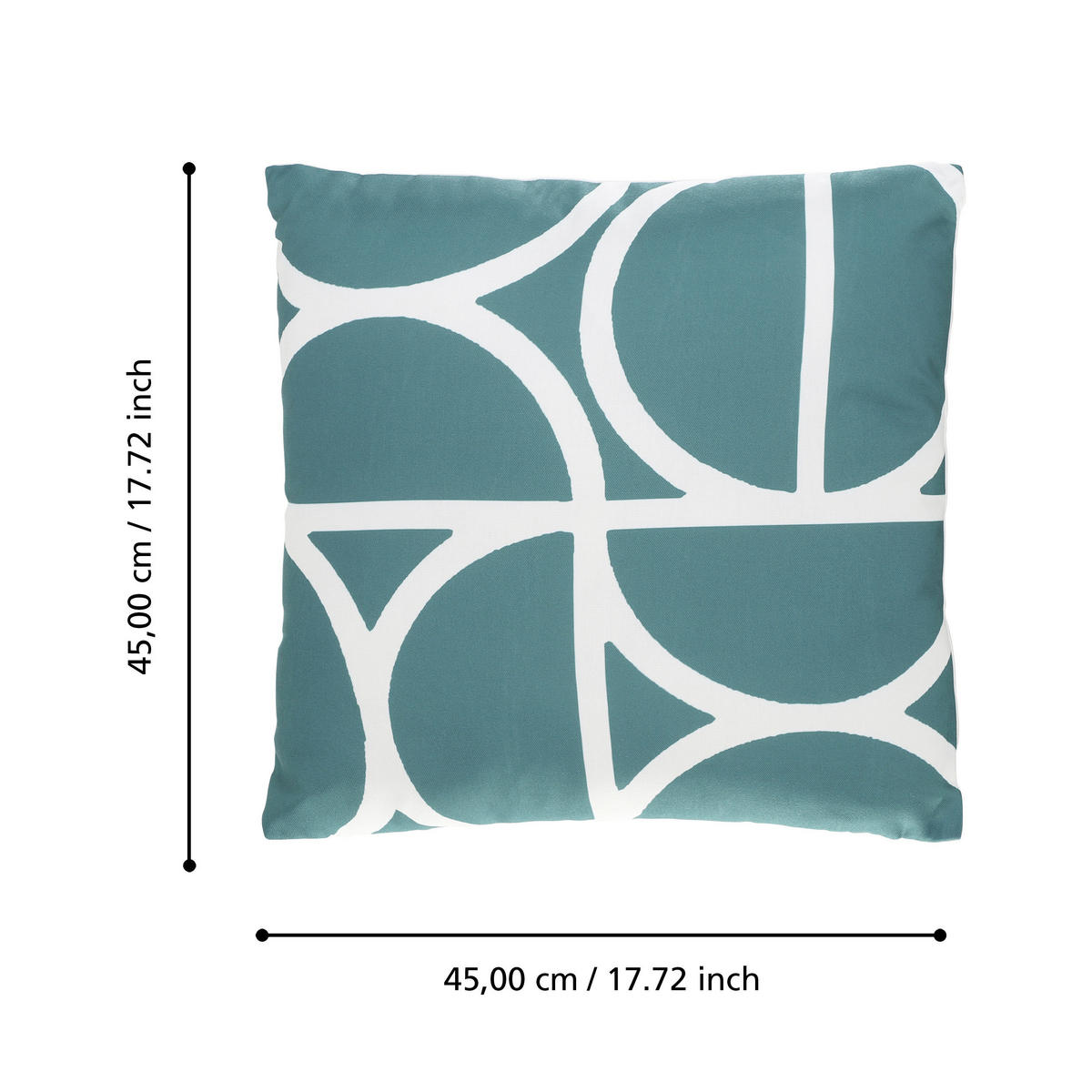 ZIERKISSEN  45/45 cm   - Petrol/Weiß, Design, Textil (45/45cm) - Eglo