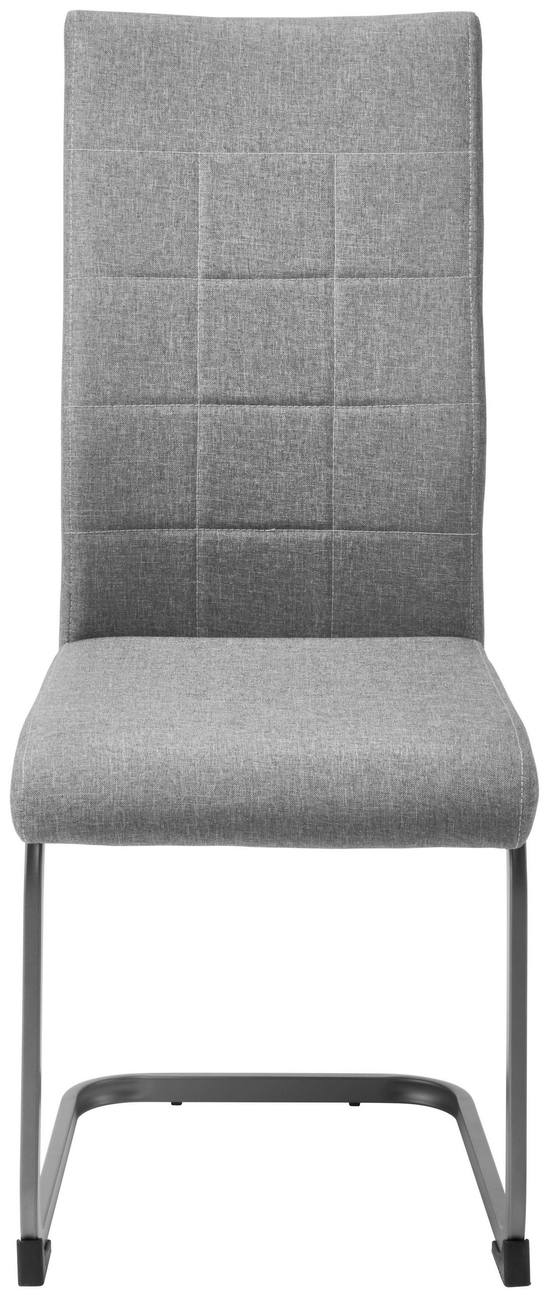 SCHWINGSTUHL  in Eisen Mikrofaser  - Hellgrau/Grau, Modern, Textil/Metall (43/100/59cm) - Livetastic