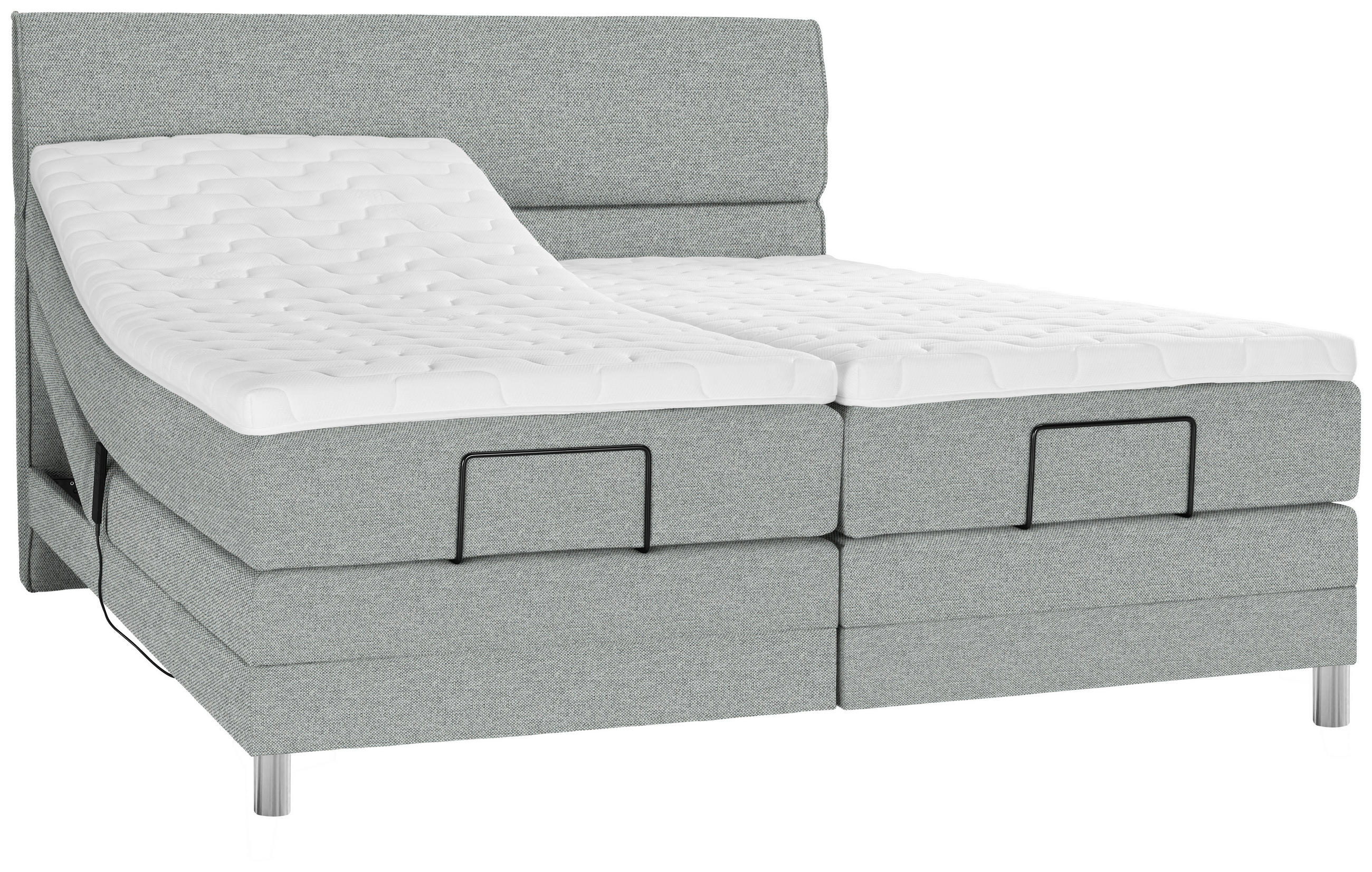 BOXSPRINGBETT 200/200 cm  in Grau  - Chromfarben/Grau, Konventionell, Kunststoff/Textil (200/200cm) - Voleo