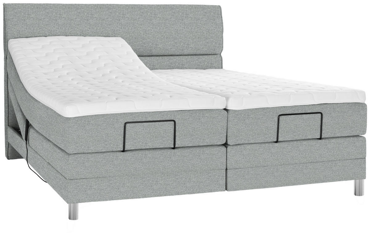 BOXSPRINGBETT 200/200 cm  in Grau  - Chromfarben/Grau, Konventionell, Kunststoff/Textil (200/200cm) - Voleo