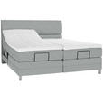 BOXSPRINGBETT 180/200 cm  in Grau  - Chromfarben/Grau, KONVENTIONELL, Kunststoff/Textil (180/200cm) - Voleo