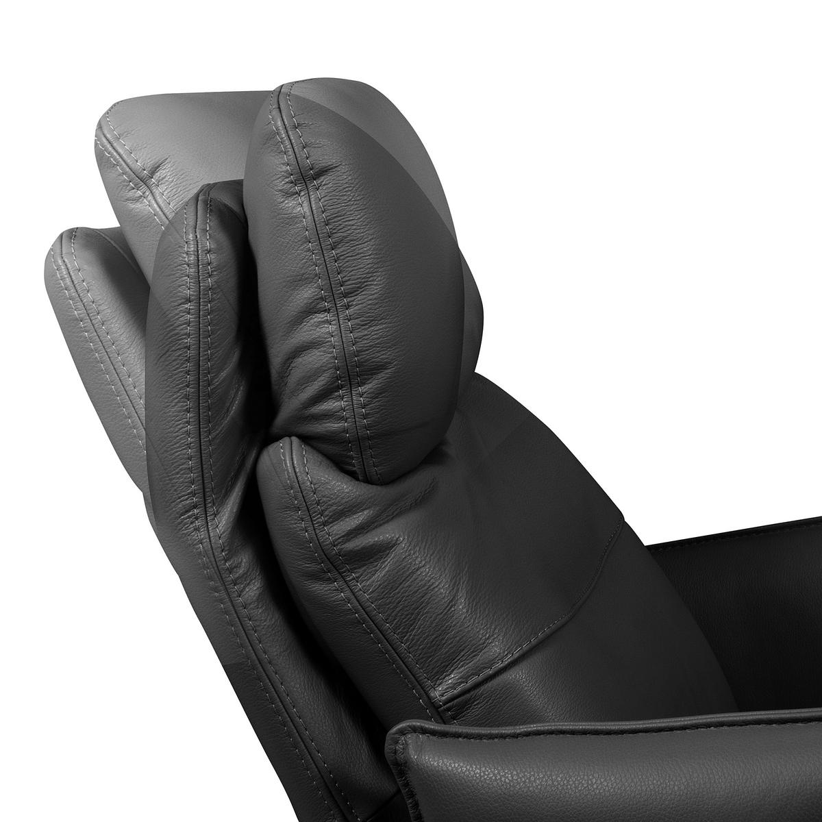 RELAXSESSEL Leder Schwarz  - Schwarz, Design, Leder/Metall (77/107/88cm) - Livetastic