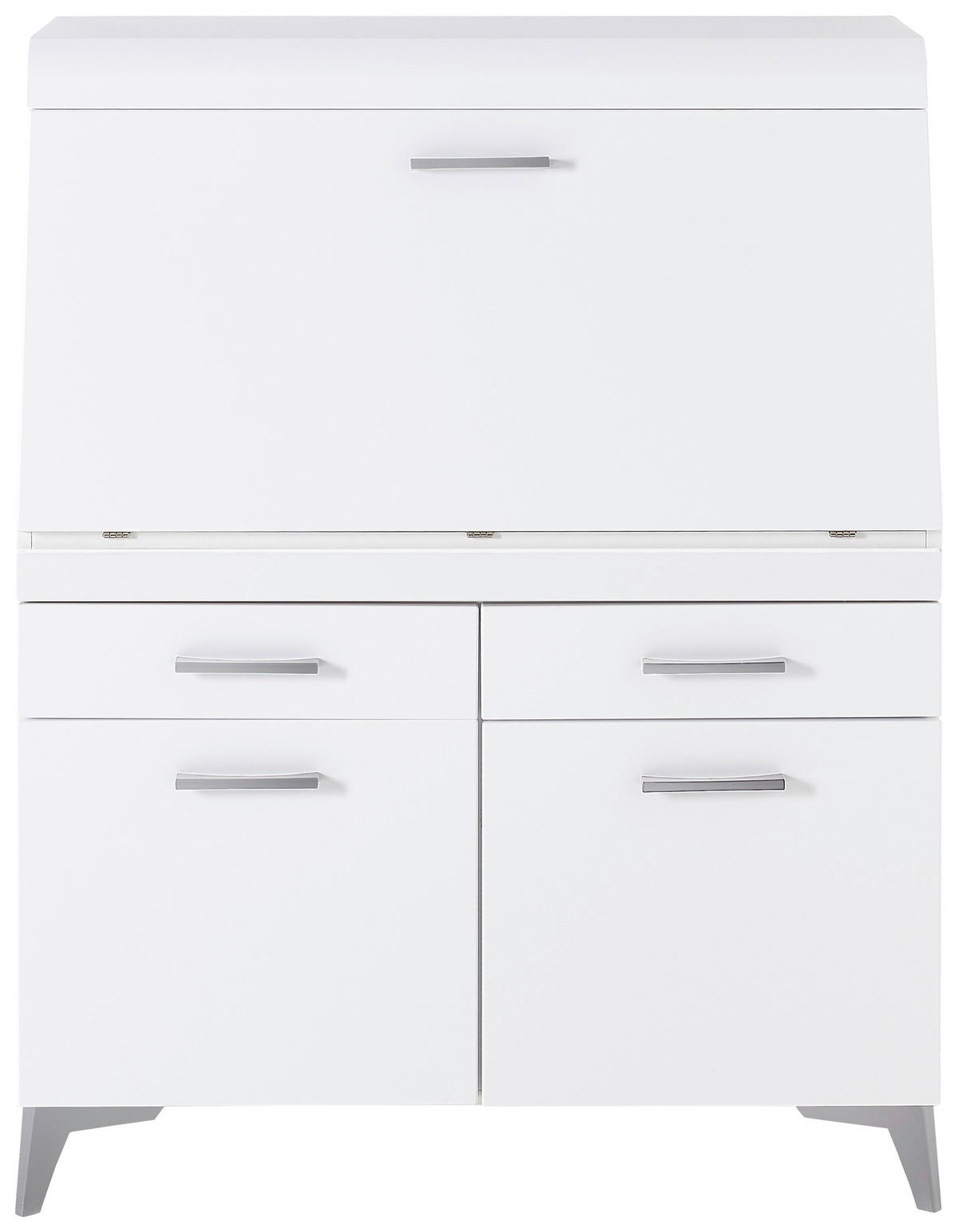 SEKRETÄR  Kabeldurchlass, Stauraum  - Schwarz/Alufarben, LIFESTYLE, Holzwerkstoff/Kunststoff (98/124/42cm) - Carryhome