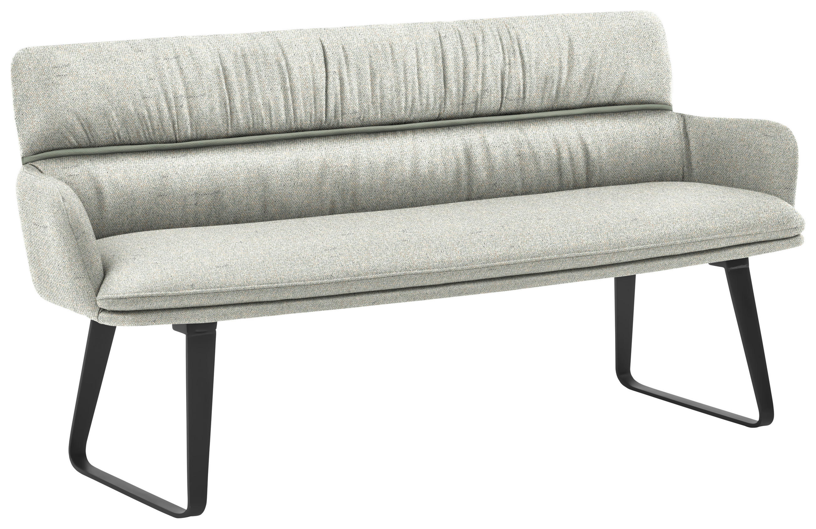 SITZBANK 220/86/68 cm Mikrofaser Grün  - Schwarz/Grün, Design, Textil/Metall (220/86/68cm) - Valdera