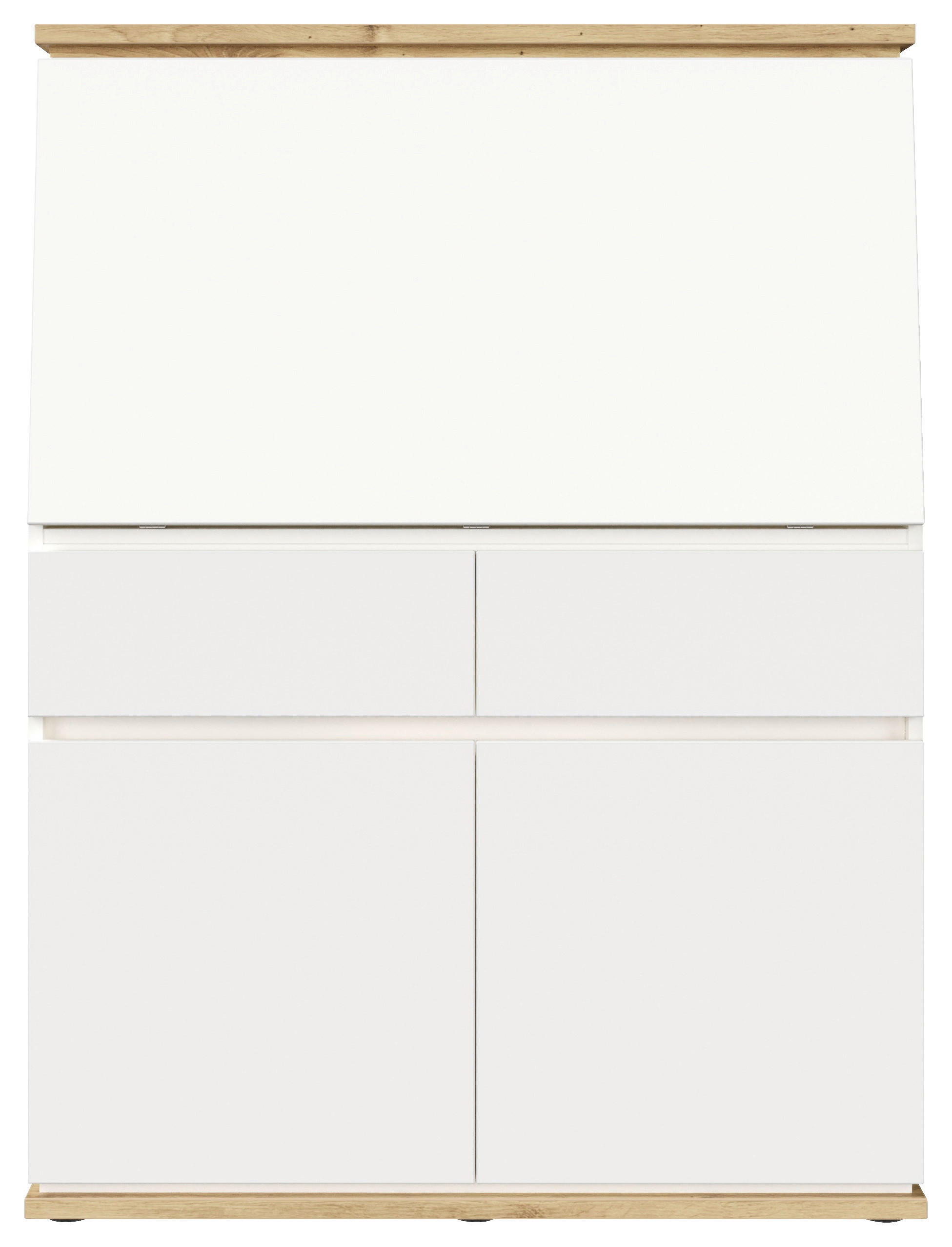 SEKRETÄR   - Weiß/Eiche Artisan, KONVENTIONELL, Holzwerkstoff (93/125/42,2cm) - Xora
