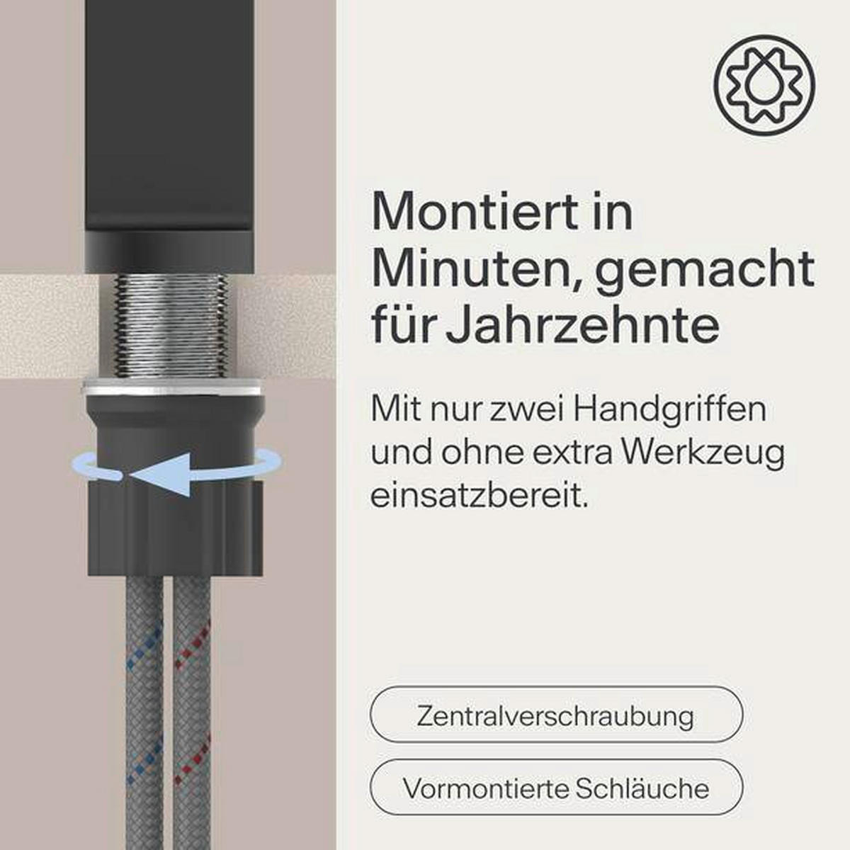 WASCHTISCHARMATUR 4,5/15,0/16,8 cm  - Schwarz, Basics, Metall (4,5/15,0/16,8cm)