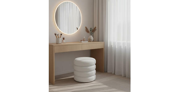 HOCKER in Textil Weiß  - Hellgrau/Weiß, Trend, Textil (41/42/41cm) - Xora