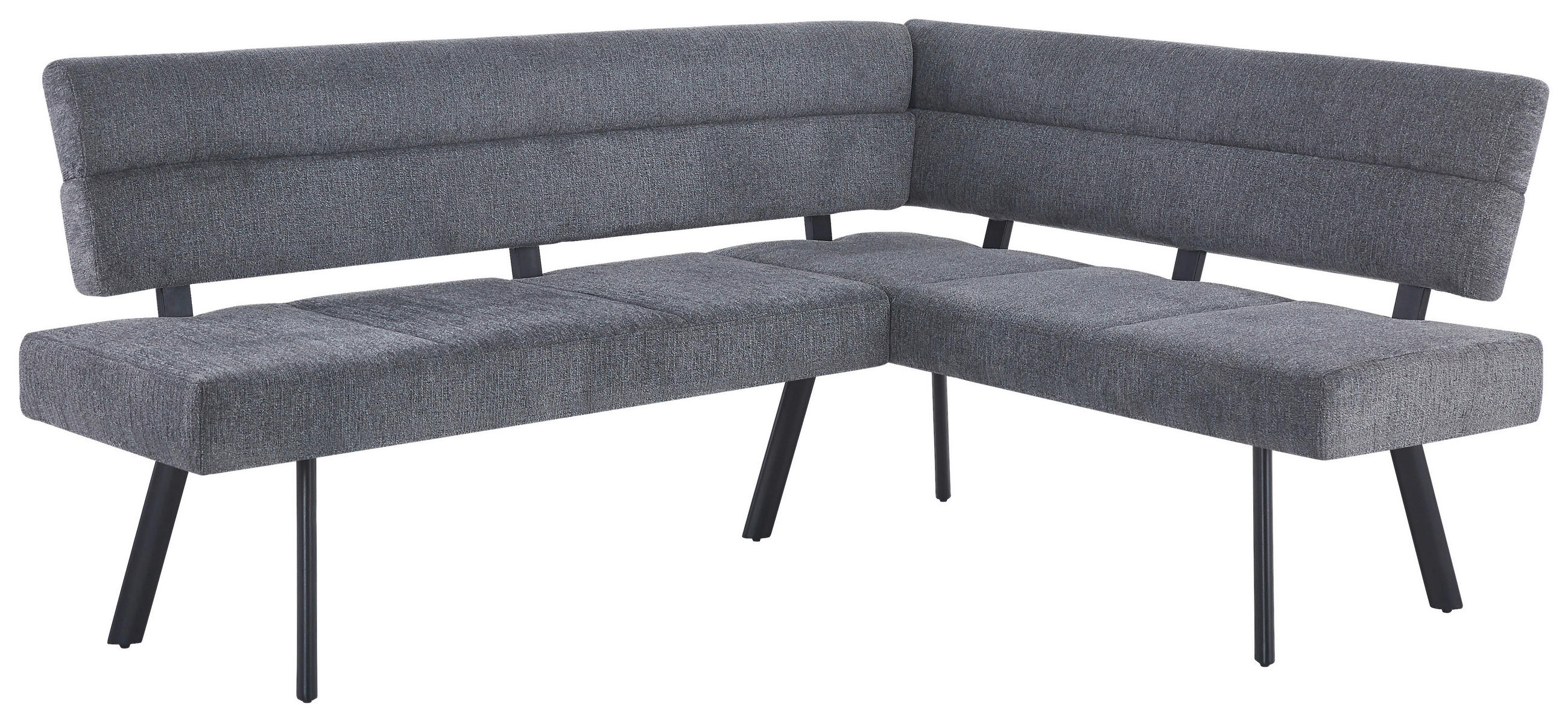 ECKBANK Metall, Textil Anthrazit - Anthrazit/Schwarz, Konventionell, Textil/Metall (190/150cm) - MID.YOU