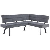 ECKBANK Metall, Textil Anthrazit  - Anthrazit/Schwarz, Konventionell, Textil/Metall (190/150cm) - MID.YOU