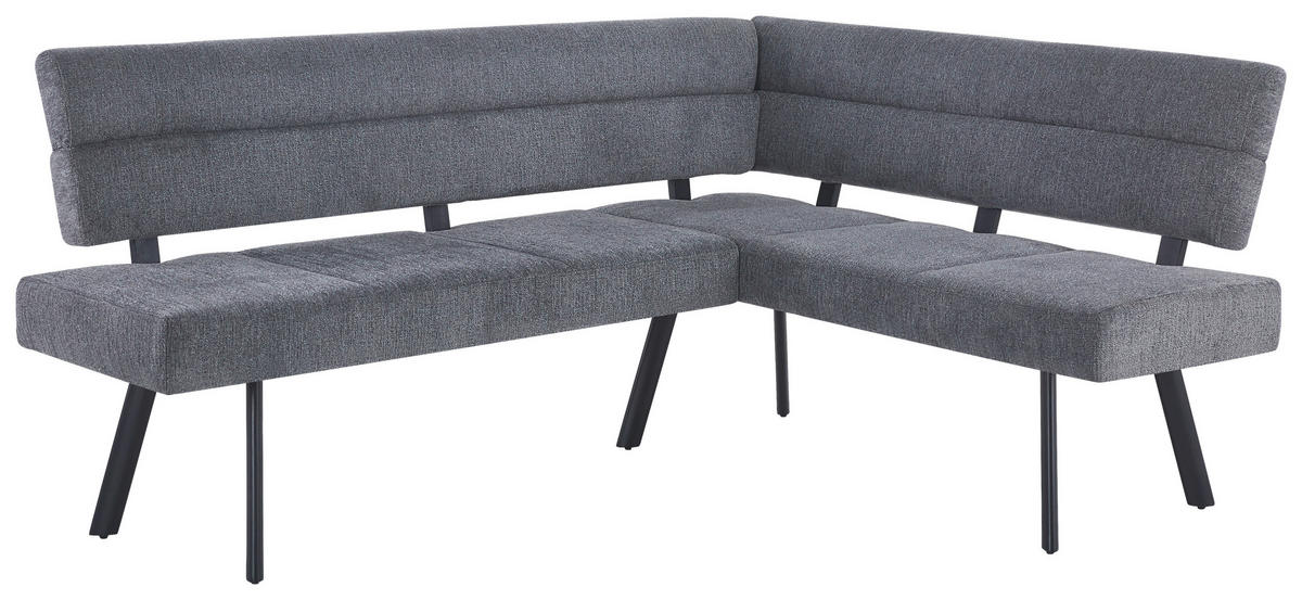 ECKBANK Metall, Textil Anthrazit  - Anthrazit/Schwarz, Konventionell, Textil/Metall (190/150cm) - MID.YOU