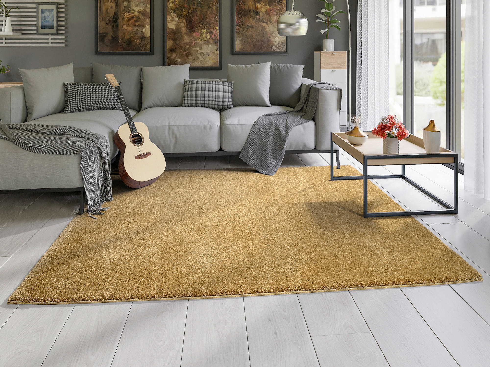 WEBTEPPICH 65/130 cm Gelb  - Gelb, Basics, Textil (65/130cm) - Novel