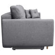 SCHLAFSOFA Webstoff Grau  - Buchefarben/Grau, KONVENTIONELL, Holz/Textil (220/90/95cm) - Carryhome