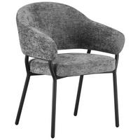 STOLIČKA S PODRÚČKAMI, železo, mikrovlákno, antracitová - čierna/antracitová, Konventionell, kov/drevo (60/80/62cm) - MID.YOU