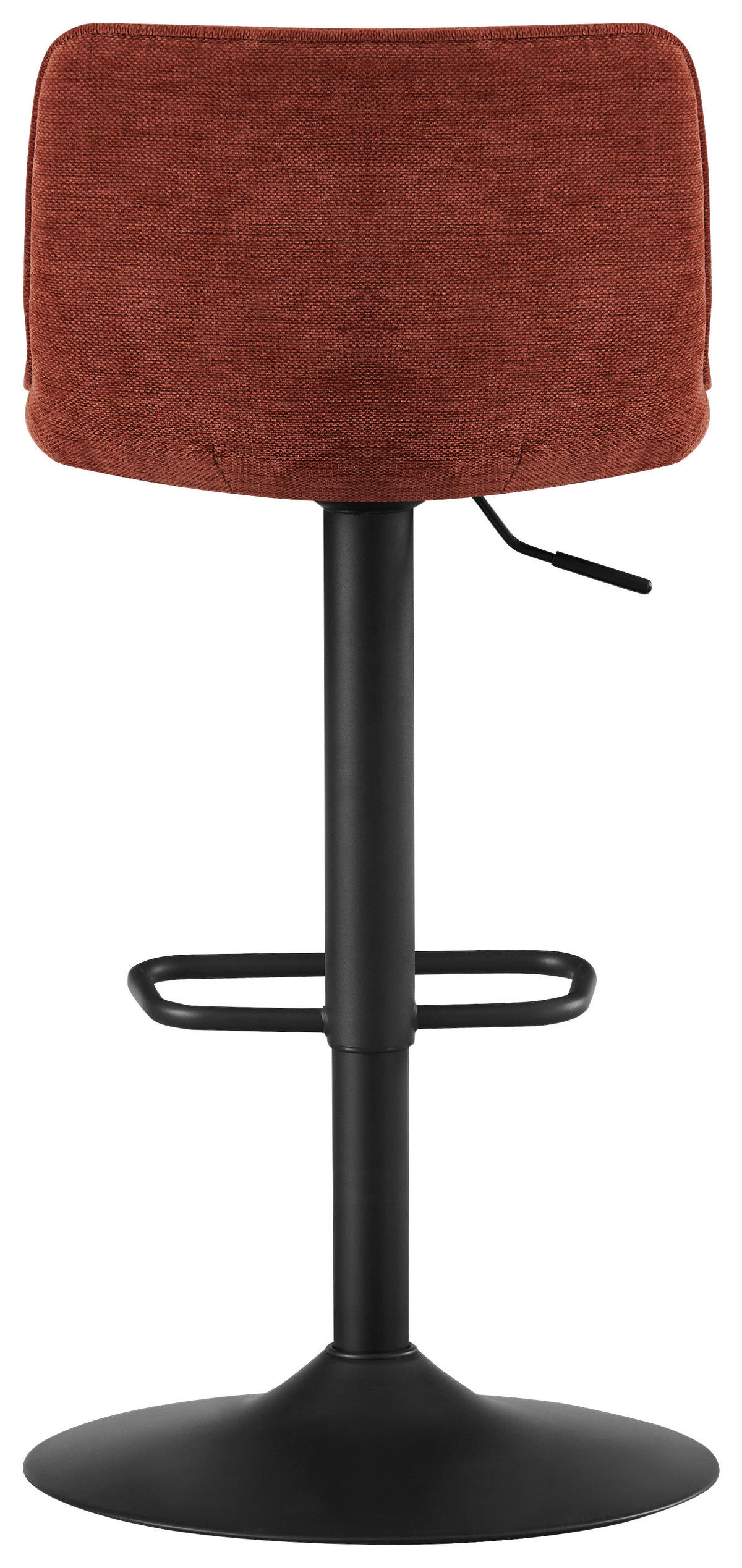 BARHOCKER Webstoff Schwarz, Rotbraun Eisen Stoffauswahl, Sitzfläche 360° drehbar  - Rotbraun/Schwarz, Design, Textil/Metall (45/88-109,5/50cm) - home24