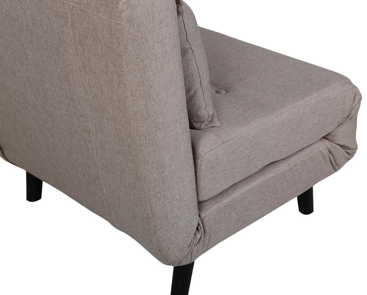 BÄDDFÅTÖLJ i textilväv svart, beige  - beige/svart, Design, metall/textil (70/88/80cm) - Livetastic