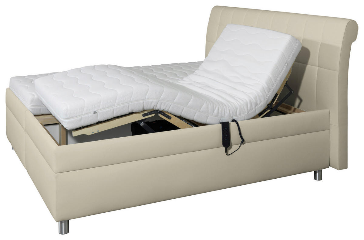 POLSTERBETT 160/200 cm  in Ecru  - Ecru/Weiss, Konventionell, Holz/Textil (160/200cm) - Esposa