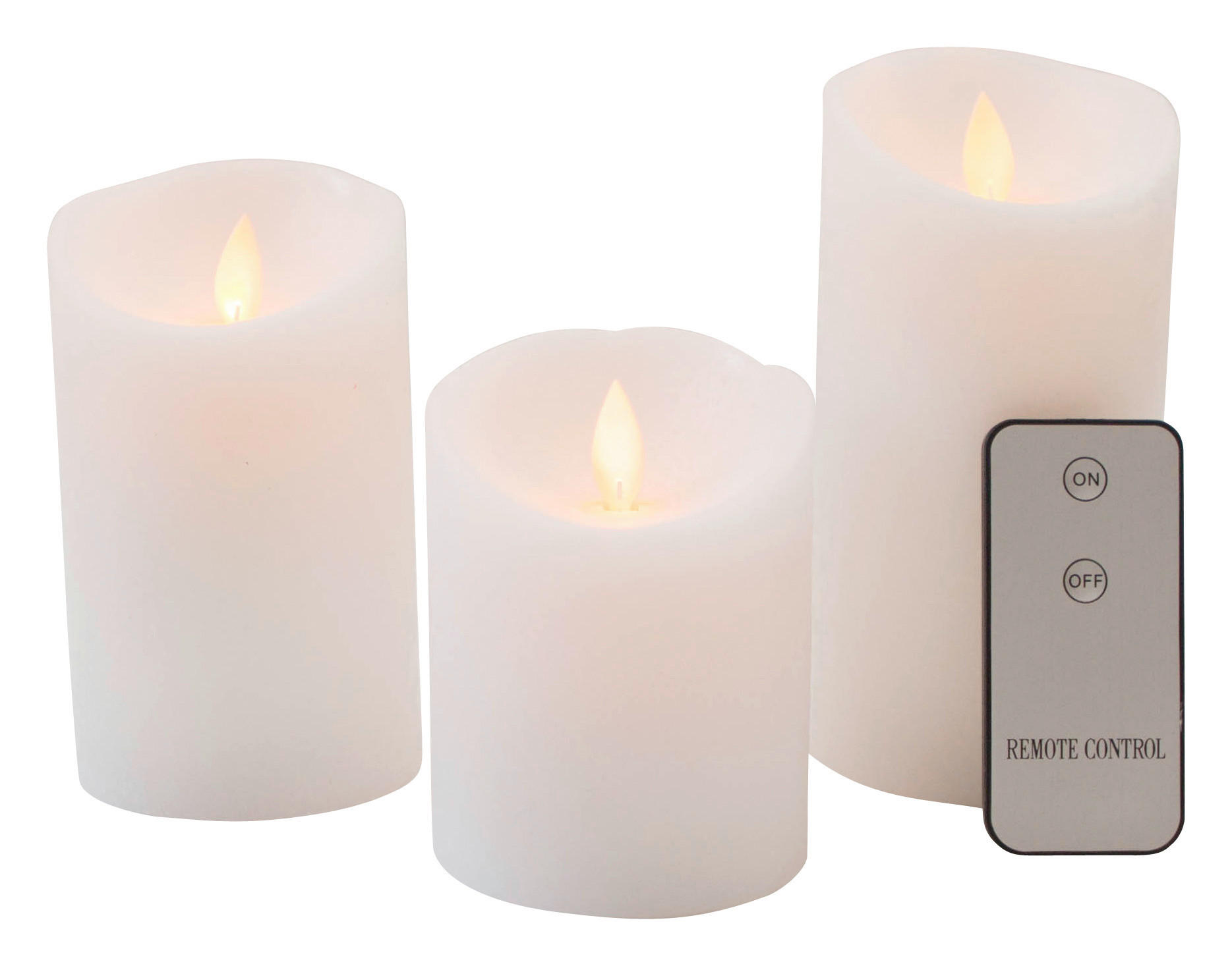 KERZE MIT LED - Weiß, Basics, Naturmaterialien (7,5cm)