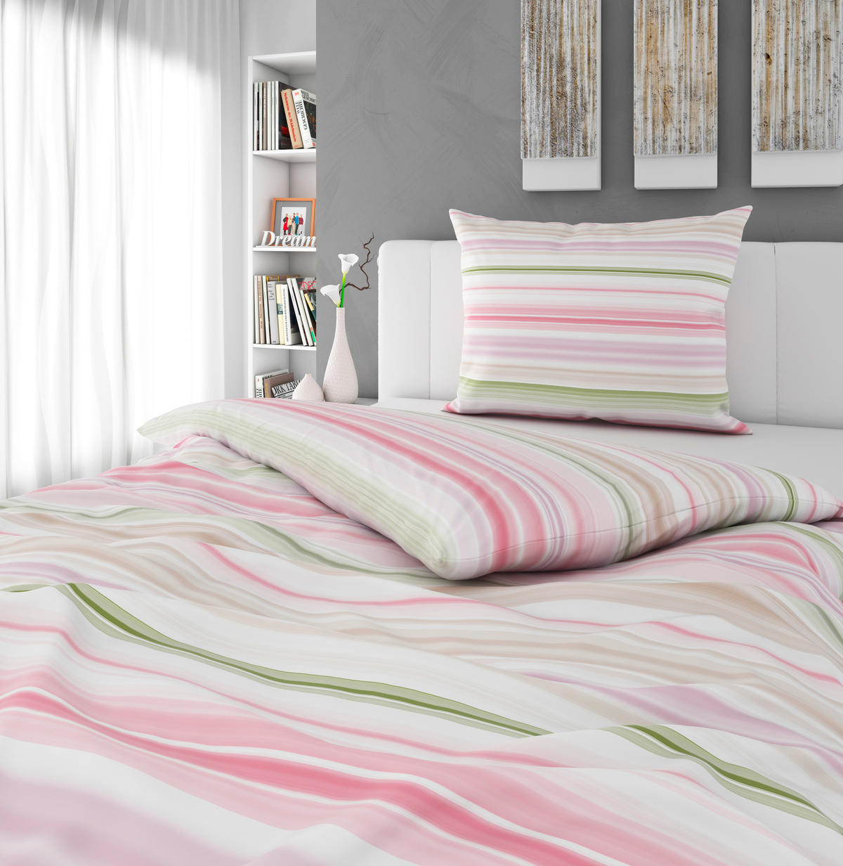 POSTEĽNÁ BIELIZEŇ, satén, taupe, 140/200 cm - taupe, Konventionell, textil (140/200cm) - Esposa