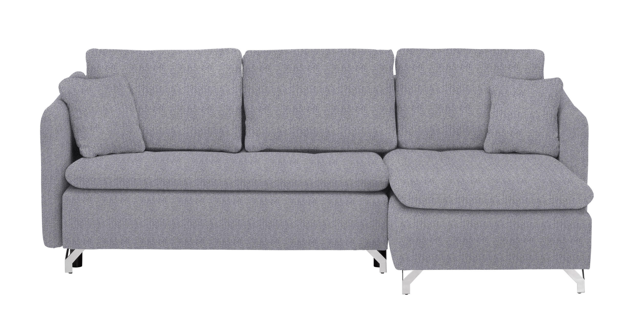 ECKSOFA  in Struktur Grau  223/146 cm  - Silberfarben/Grau, Design, Textil/Metall (223/146cm) - Ti'me