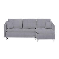 ECKSOFA Grau Struktur  - Silberfarben/Grau, Design, Textil/Metall (223/146cm) - Ti'me