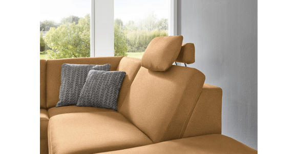 ECKSOFA in Mikrofaser Honig 275/242 cm - Alufarben/Honig, Design, Textil/Metall (275/242cm) - Dieter Knoll
