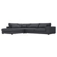 ECKSOFA in Cord Graphitfarben  - Schwarz/Graphitfarben, KONVENTIONELL, Kunststoff/Textil (250/314cm) - Carryhome