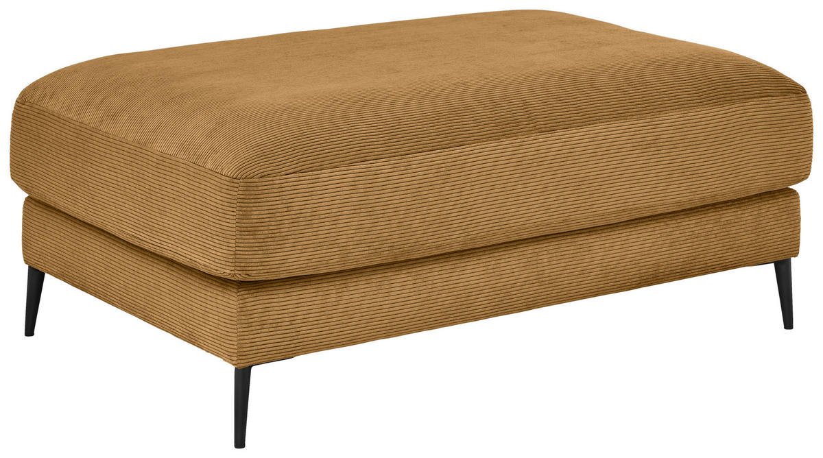 HOCKER Feincord Gelb  - Gelb/Schwarz, Design, Textil/Metall (120/43/90cm) - Dieter Knoll