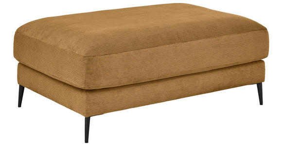 HOCKER Feincord Gelb  - Gelb/Schwarz, Design, Textil/Metall (120/43/90cm) - Dieter Knoll