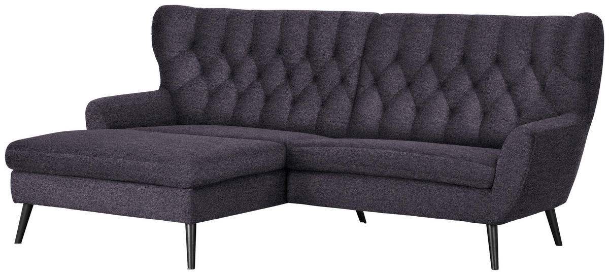 ECKSOFA in Flachgewebe Blau, Violett  - Blau/Violett, Design, Holz/Textil (165/237cm) - Stylife