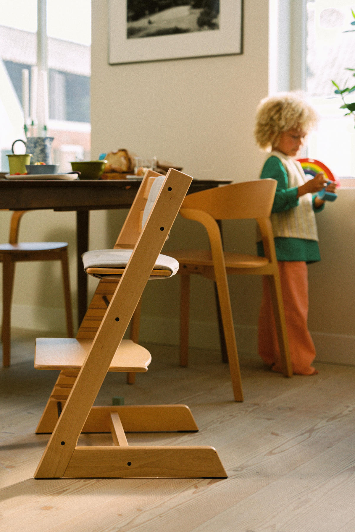 HOCHSTUHLEINLAGE  - Beige, Basics, Textil (41cm) - Stokke