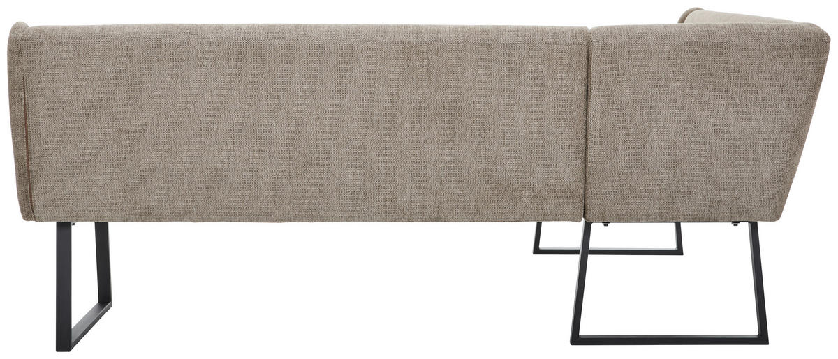 ECKBANK 159/217 cm Webstoff Schwarz, Taupe   - Taupe/Schwarz, Design, Textil/Metall (159/217cm) - Novel