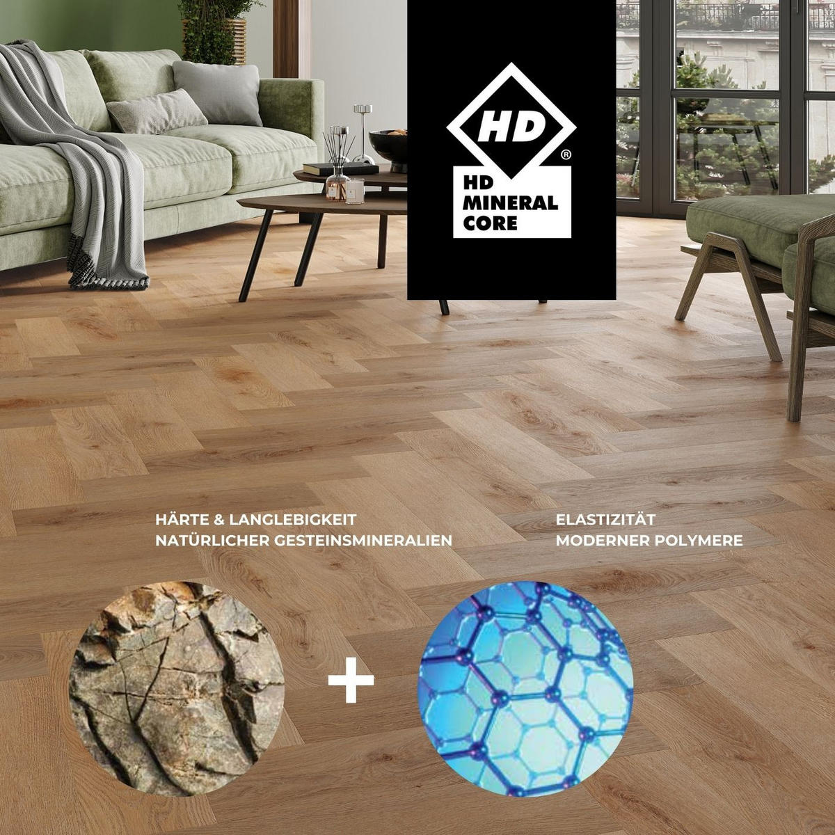 VINYLBODEN Fischgrät Garda  per  m² - Design, Kunststoff (59,2/14,8/0,45cm) - Venda