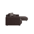 ECKSOFA inkl. Funktionen Dunkelbraun Cord  - Dunkelbraun/Schwarz, KONVENTIONELL, Kunststoff/Textil (260/200cm) - Xora
