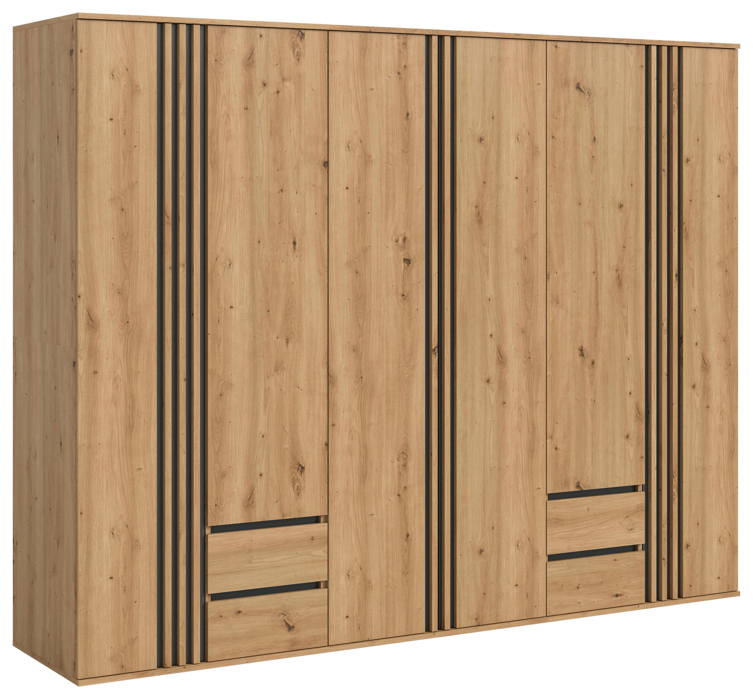 Livetastic ŠATNÍ SKŘÍŇ S OTOČNÝMI DVEŘMI, antracitová, dub artisan, 240/192/56 cm