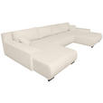 WOHNLANDSCHAFT  in Cord Creme  - Creme/Schwarz, KONVENTIONELL, Textil/Metall (191/351/191cm) - Carryhome