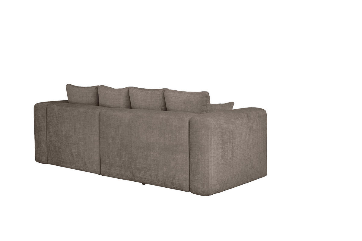 ECKSOFA Taupe Chenille Zierkissen, Rückenkissen, Rücken echt  - Taupe/Schwarz, MODERN, Kunststoff/Textil (276/188cm) - Milino