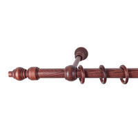 SET ZA DROG ZA ZAVESE   160 cm  temno rdeča  - temno rdeča, Basics, les (160cm) - Gardinia