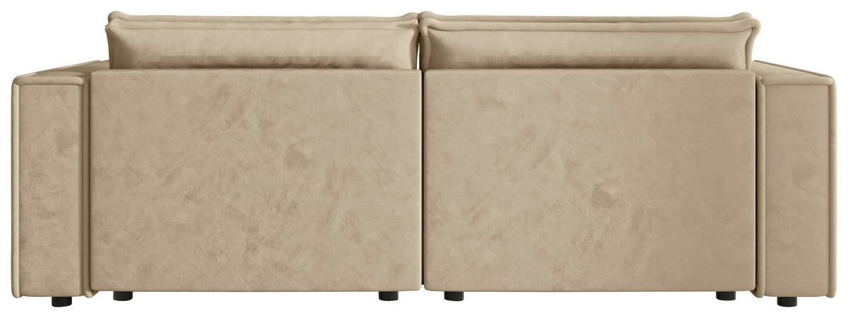 SOFA Webstoff Beige  - Beige/Schwarz, MODERN, Kunststoff/Textil (250/68/104cm) - Xora