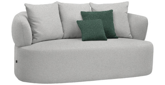 2-SITZER-SOFA in Plüsch Grau  - Dunkelgrün/Schwarz, MODERN, Kunststoff/Textil (177/86/105cm) - Hom`in