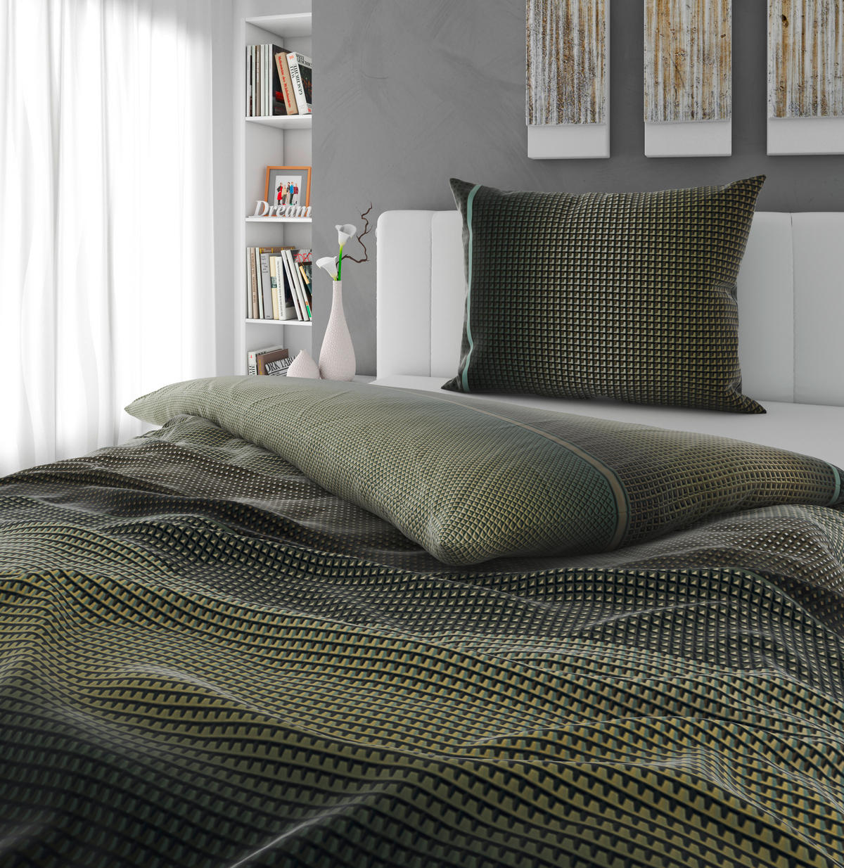 POVLEČENÍ, satén, zelená, 140/200 cm - zelená, Basics, textil (140/200cm) - Novel