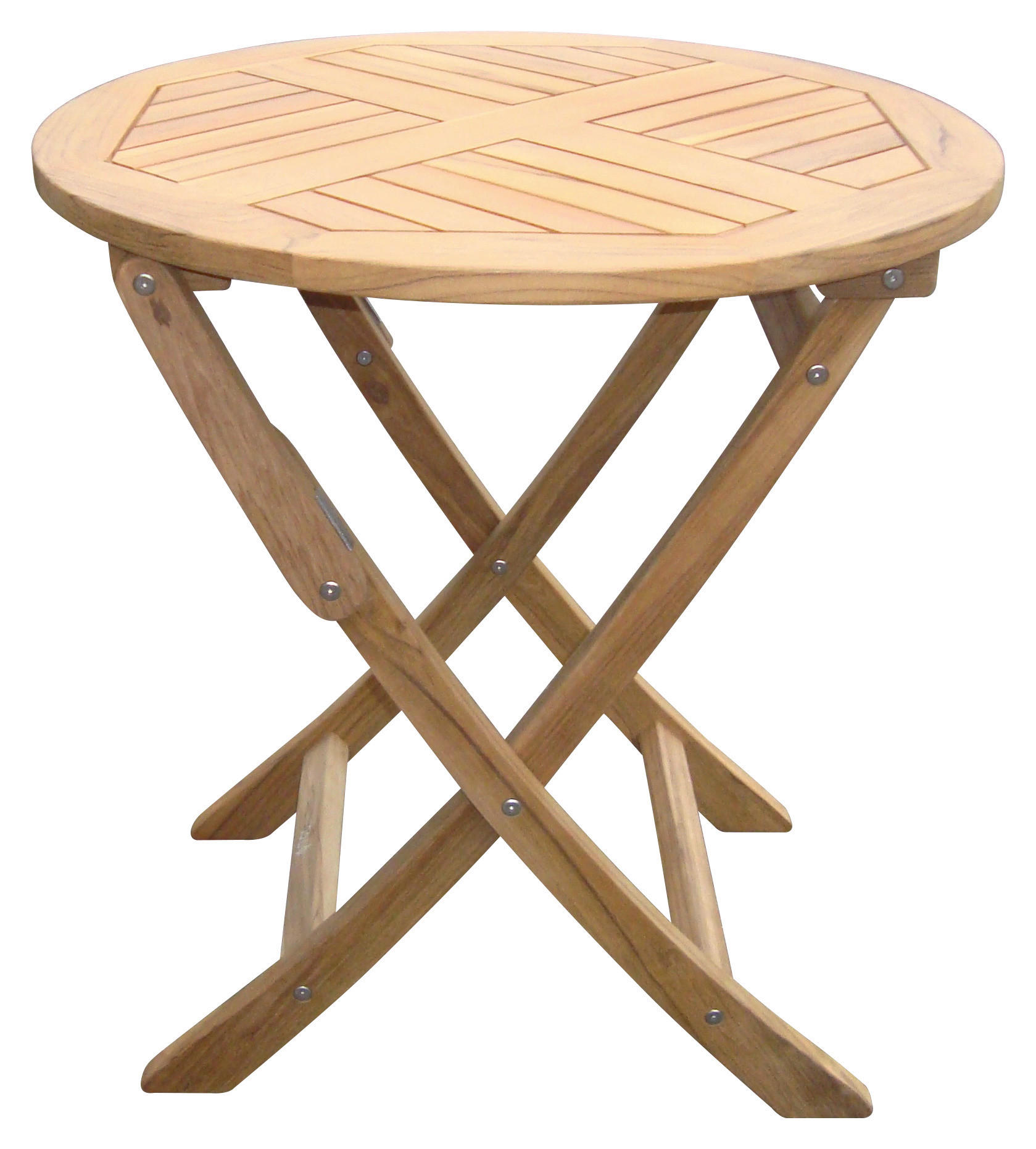 GARTENTISCH 70/70/74 cm Holz, Metall rund  - Edelstahlfarben/Teakfarben, LIFESTYLE, Holz/Metall (70/70/74cm) - Zebra 