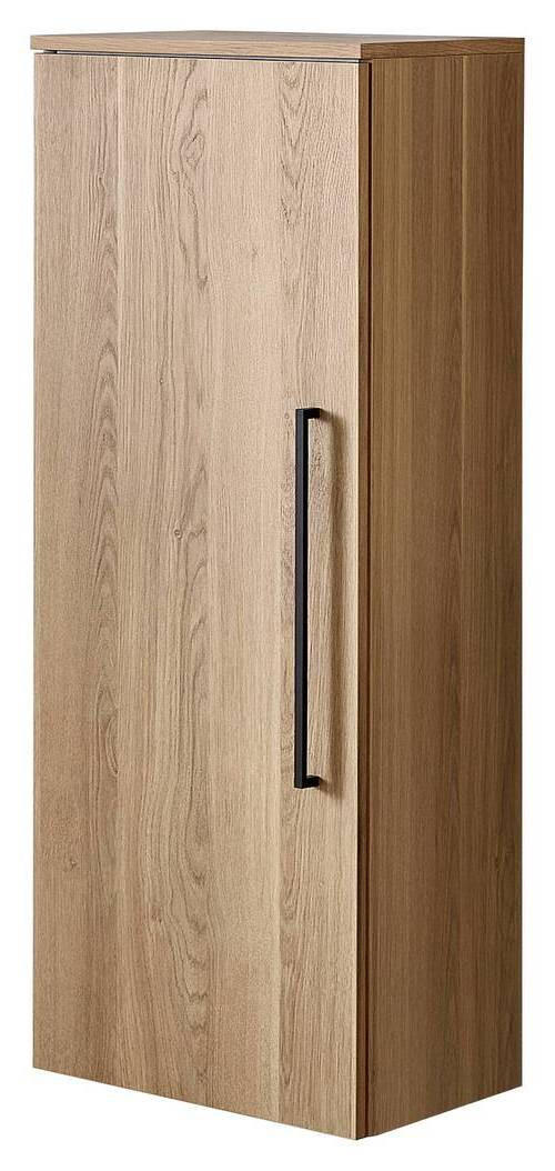 MIDISCHRANK 40/113,6/30 cm  - Eichefarben/Schwarz, KONVENTIONELL, Glas/Holzwerkstoff (40/113,6/30cm) - Novel