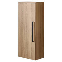 MIDISCHRANK 40/113,6/30 cm  - Eichefarben/Schwarz, KONVENTIONELL, Glas/Holzwerkstoff (40/113,6/30cm) - Novel