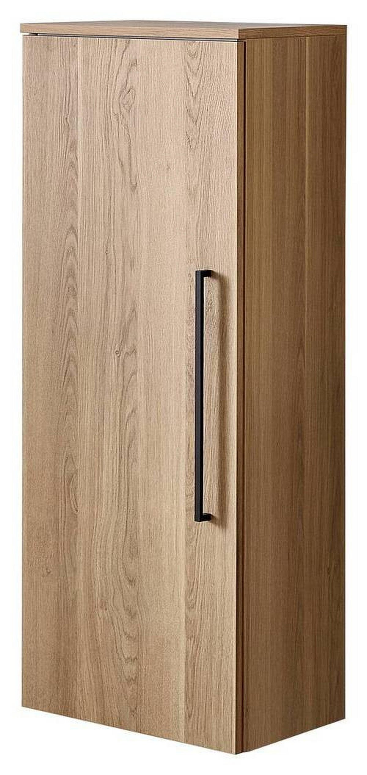 MIDISCHRANK 40/113,6/30 cm  - Eichefarben/Schwarz, KONVENTIONELL, Glas/Holzwerkstoff (40/113,6/30cm) - Novel