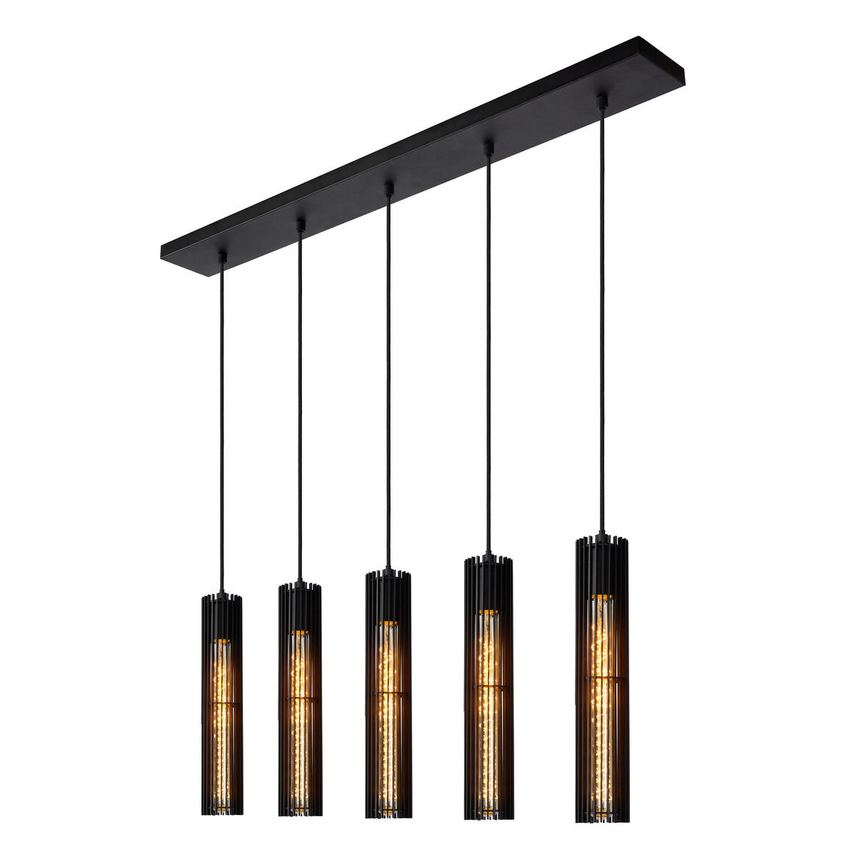 PENDELLEUCHTE Lionel 100/11/180 cm   - Schwarz, Design, Metall (100/11/180cm) - Lucide