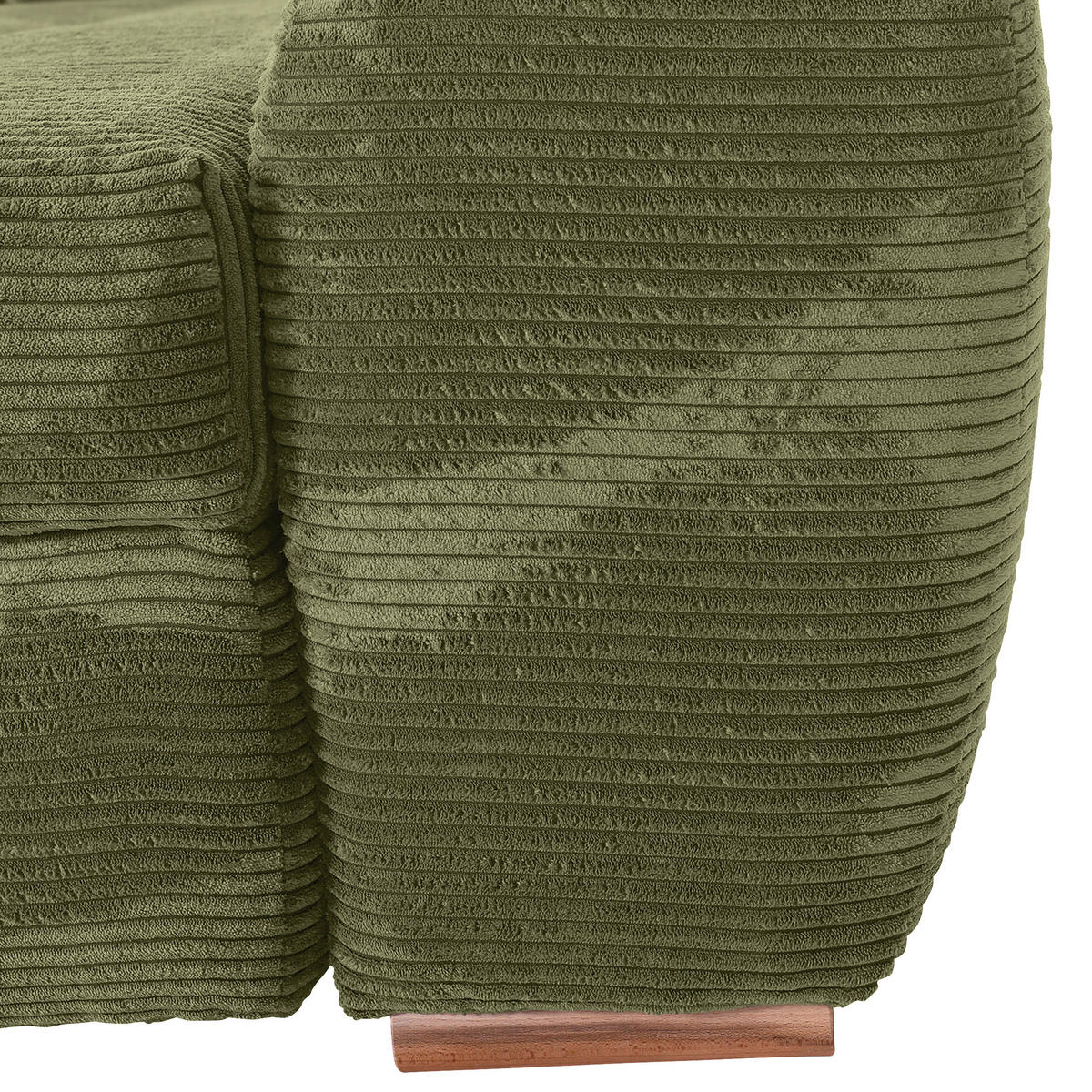 ECKSOFA  in Cord Olivgrün  - Eichefarben/Olivgrün, KONVENTIONELL, Holz/Textil (276/177cm) - Carryhome