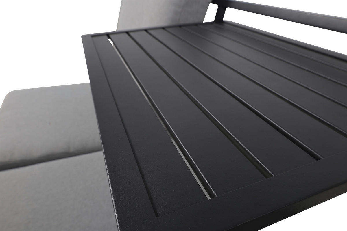 GARTENSET Webstoff Eisen  - Grau, Design, Textil/Metall (165/77/84cm) - Ambia Garden