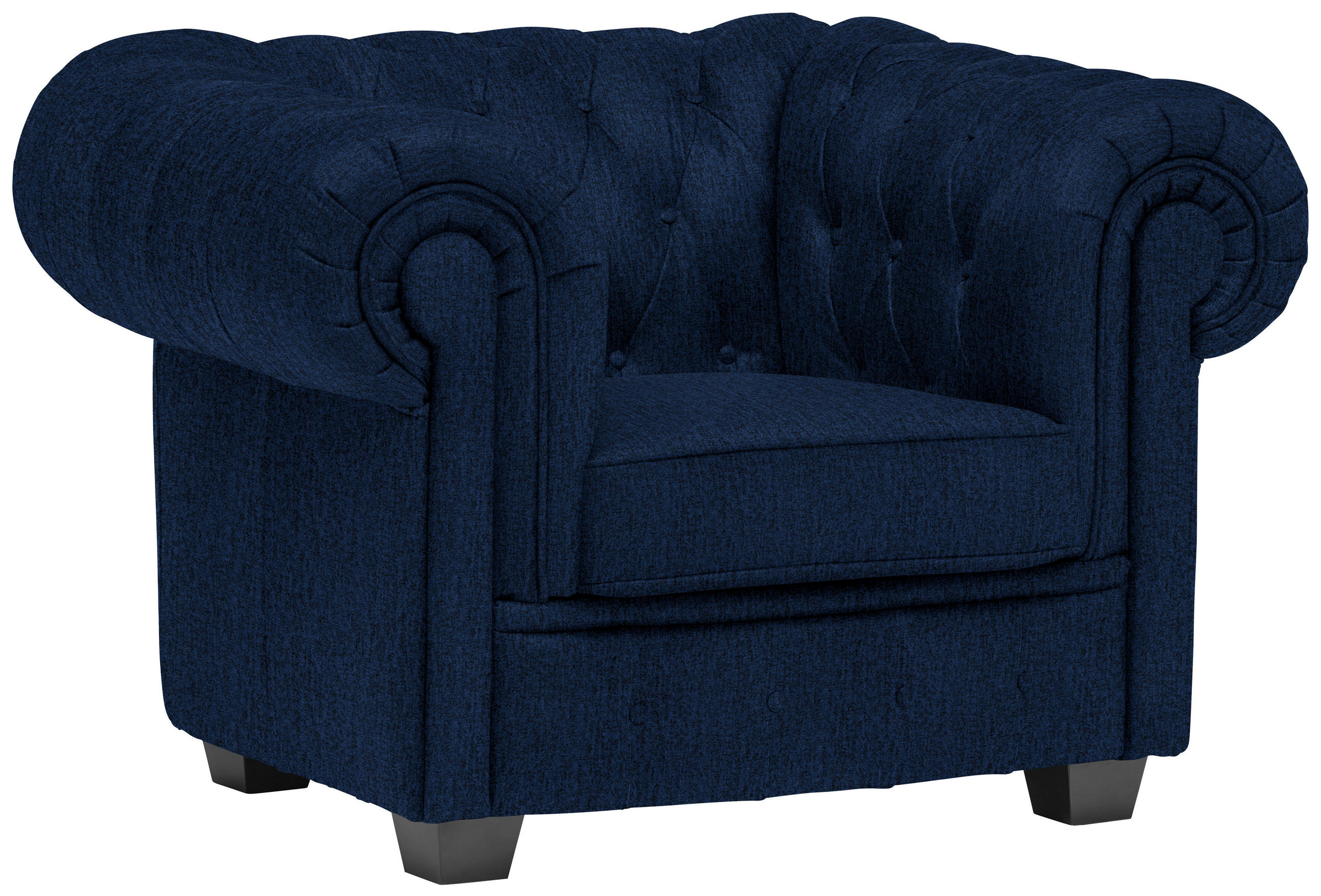 CHESTERFIELD-SESSEL - Wengefarben/Dunkelblau, LIFESTYLE, Holz/Textil (115/76,5/96cm) - Landscape